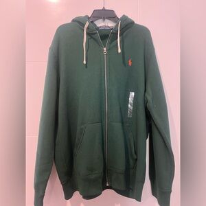 Ralph Lauren Forest Green Hoodie with Red Logo
